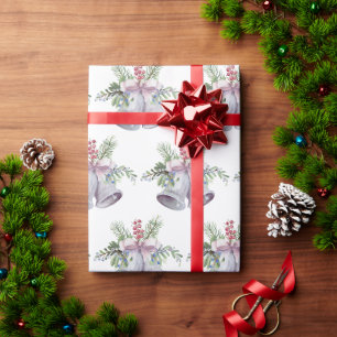 Papel De Presente Sino de Natal Elegante Festa Tendência Feriados