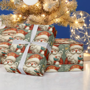 Papel De Presente Sino de Natal fofo em Arte de Linha