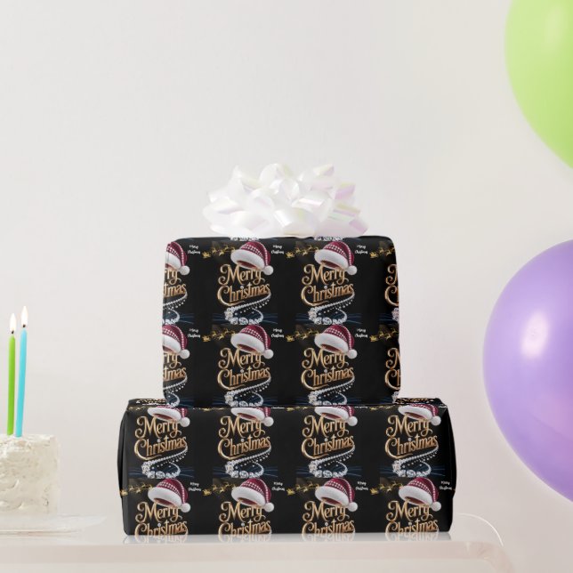 Papel De Presente Sino de Natal fofo em Arte de Linha (Presentes para festas)