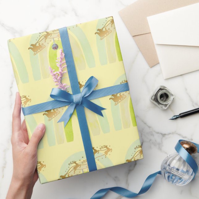 Papel De Presente Sino de Natal Macio Simples Divertido Fofo (Presentear)