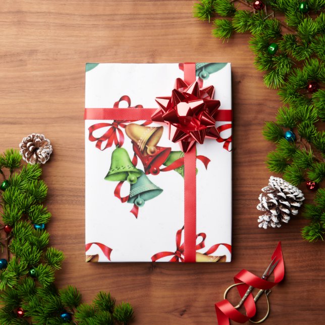 Papel De Presente Sinos de Natal (Presente de Natal)