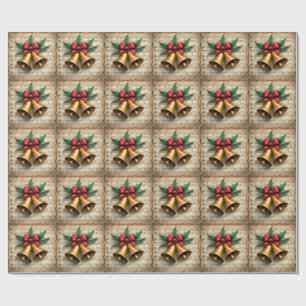 Papel De Presente Sinos de Natal em partitura
