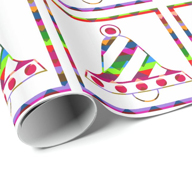 Papel De Presente Sinos de Natal Multicolores (Ponta do rolo)