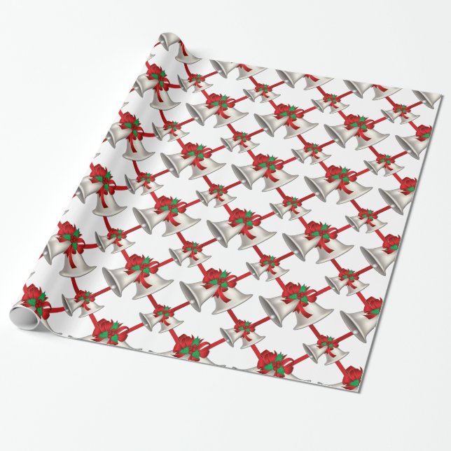 Papel De Presente Sinos De Prata (Desenrolado)
