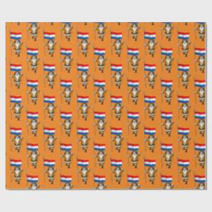 Papel De Presente Sinterklaas Com Bandeira Dos Países Baixos
