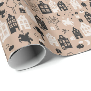 Papel De Presente Sinterklaas met grachtenpandjes en paard