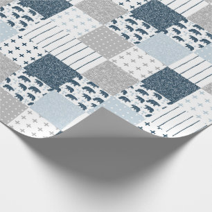 Papel De Presente Sistema de retalhos de bebês do Urso Moderno