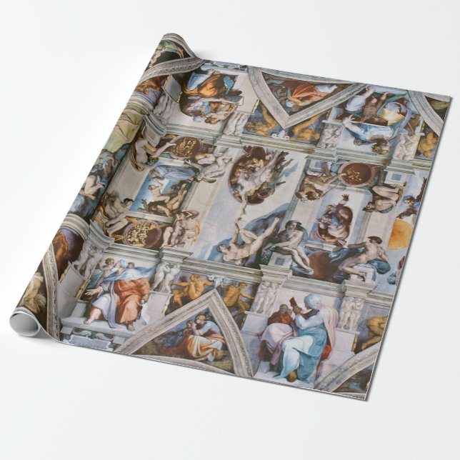 Papel De Presente Sistine Chapel Ceiling Michelangelo (Desenrolado)