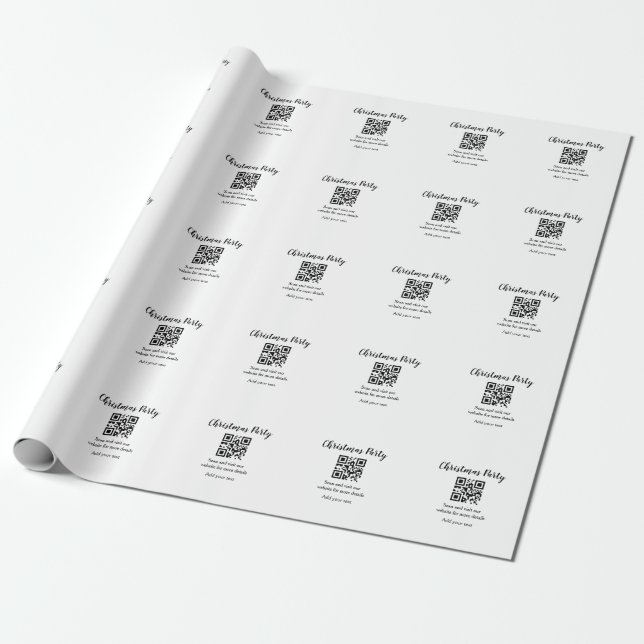 Papel De Presente site de festa de natal simples código de barras QR (Desenrolado)