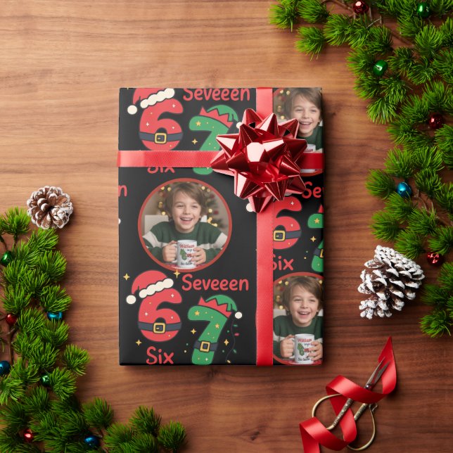 Papel De Presente “Six Seven” Kids Birthday Wrapping Paper (Presente de Natal)