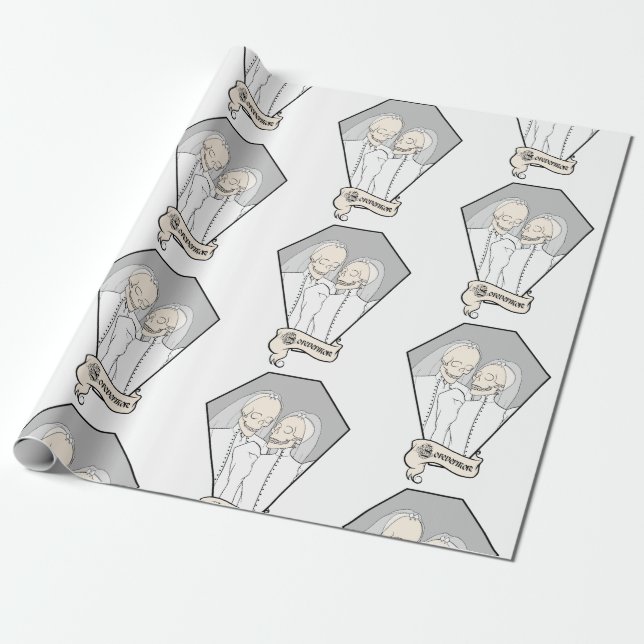 Papel De Presente Skeleton Brides (Desenrolado)