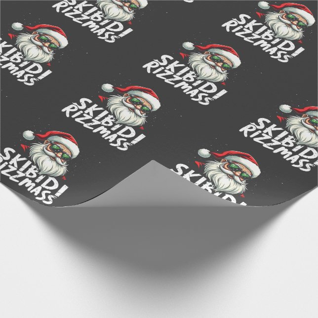 Papel De Presente Skibidi Rizzmas Engraçado Gen Alpha Slang Natal (Ponta)