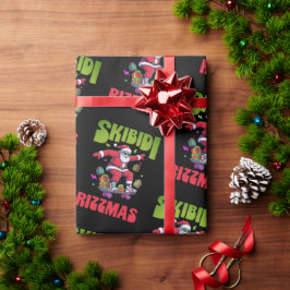 Papel De Presente Skibidi Rizzmas Santa on his Skate