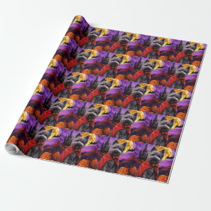 Papel De Presente Skye Terrier Vampiro Abóboras Assustadoras Hallowe