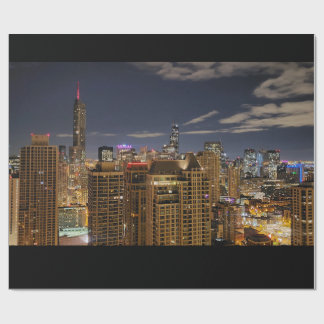 Papel De Presente Skyline Chicago
