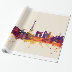 Papel De Presente Skyline de Paris France