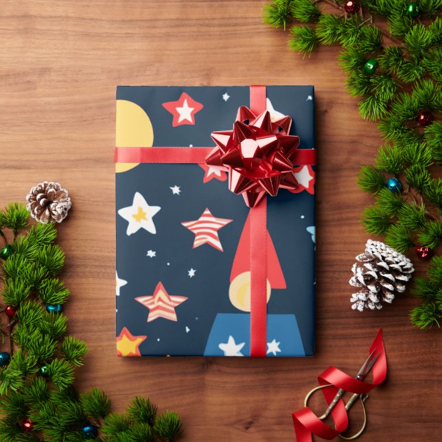 Papel De Presente Skyline Fireworks Night Sky (Presente de Natal)