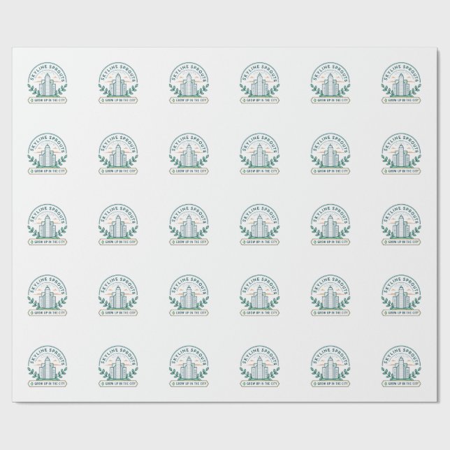 Papel De Presente Skyline Sprouts Urban Farming Sticker | City Garde (Aberto)