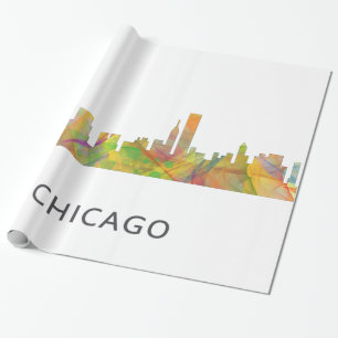 PAPEL DE PRESENTE SKYLINE WB1 DE CHICAGO, ILLINOIS -