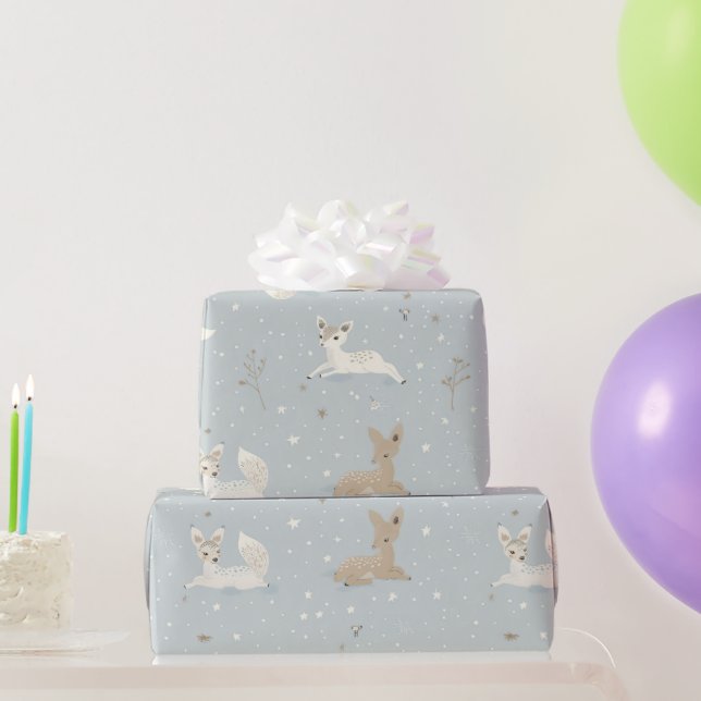 Papel De Presente Sleepy Fawn Night Wrapping Paper (Presentes para festas)