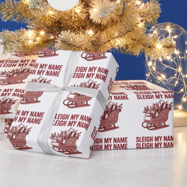 Papel De Presente Sleigh My Name Funny Christmas Holiday Xmas (Feriados)