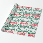 Papel De Presente Sleigh Queen Sleigh Christmas<br><div class="desc">Rainha vermelha e verde adormeceu papel de embrulho de Natal.</div>