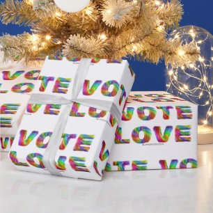 Papel De Presente SlipperyJoe voto amor igualdade pelo de cores do a