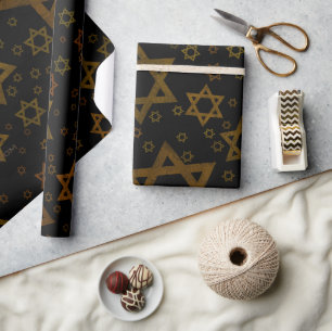 Papel De Presente SlipperyJoe's Hanukkah-temático Estrela David artí