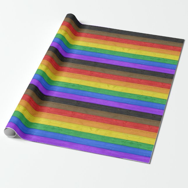Papel De Presente SlipperyJoe's Inclusive orgulho gay flag texturizo (Desenrolado)