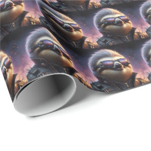 Papel De Presente Sloth Cyberpunk