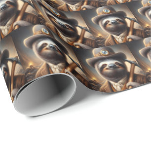 Papel De Presente Sloth Dourado Miner