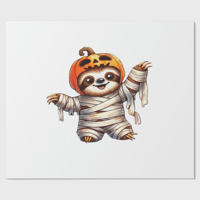 Papel De Presente Sloth Mummy Halloween Classic T-Shirt (Aberto)
