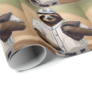 Papel De Presente "Slugger Sloth: Devagar e Estável na Placa"