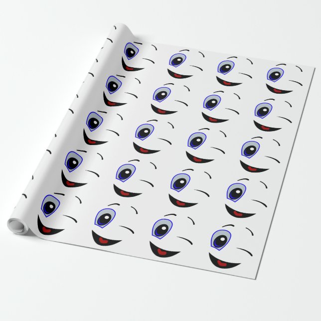 PAPEL DE PRESENTE SMILEY FACE DE INVERNO (Desenrolado)