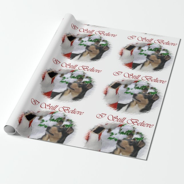 Papel De Presente Smooth Collie Christmas (Desenrolado)