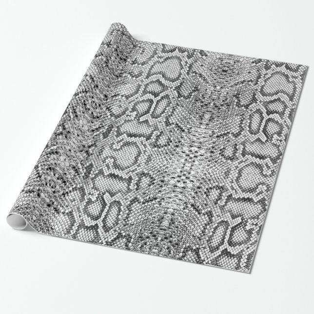 Papel De Presente Snakeskin Exótico da Anaconda Branca (Desenrolado)
