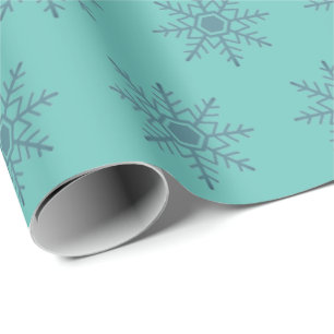 Papel De Presente Snowflake Blue Pattern Motif Winter