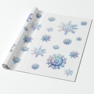Papel De Presente Snowflake brilhante