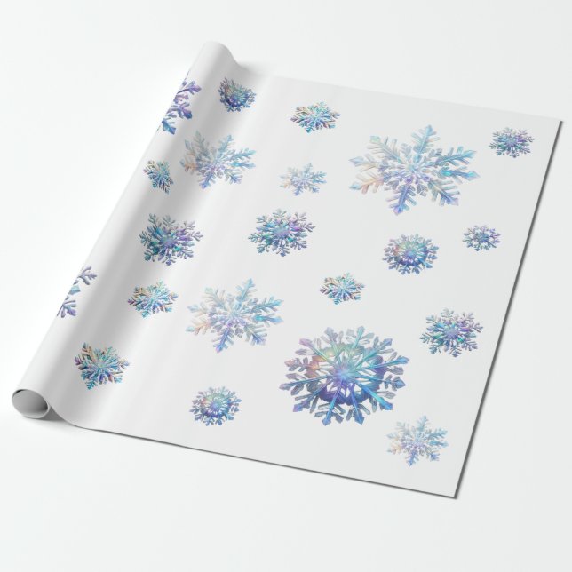 Papel De Presente Snowflake brilhante (Desenrolado)