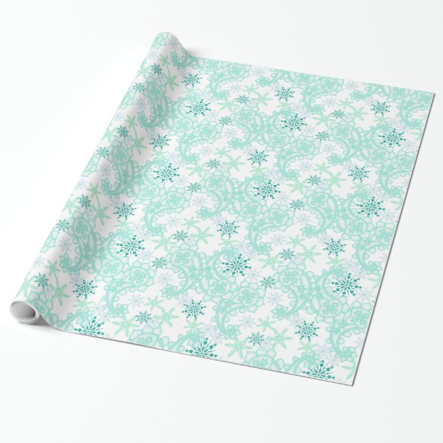 Papel De Presente Snowflake Paisley (Desenrolado)