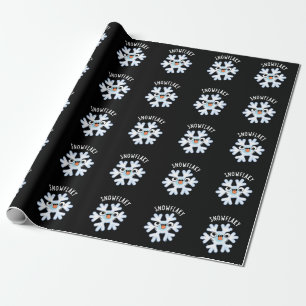 Papel De Presente Snowflaky Funny Snow Flake Pun Dark BG