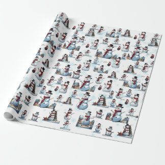 Papel De Presente Snowman