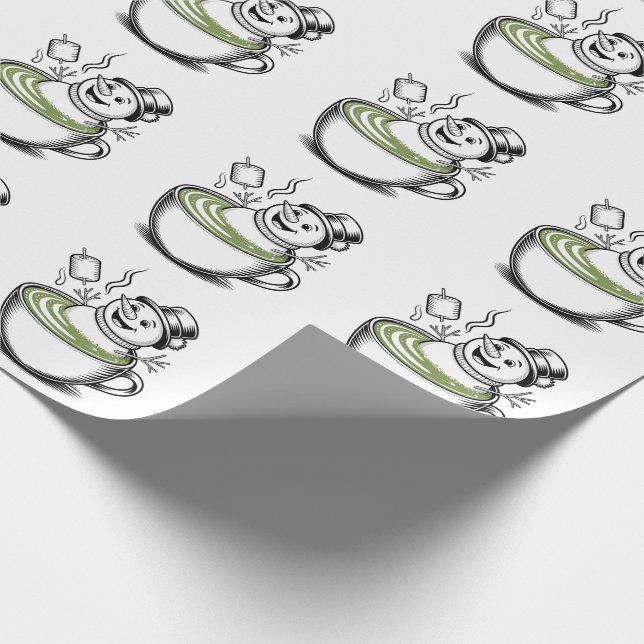 Papel De Presente Snowman A Tomar Banho No Natal De Macha (Ponta)