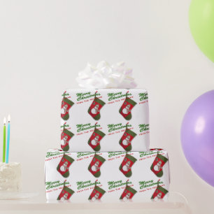 Papel De Presente Snowman Christmas Stocks On White Personalizado