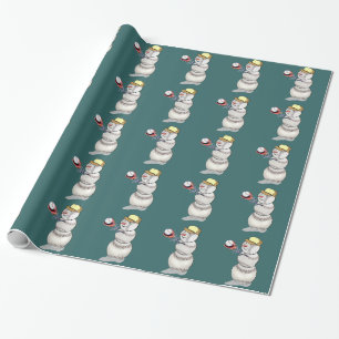 Papel De Presente Snowman de basebol