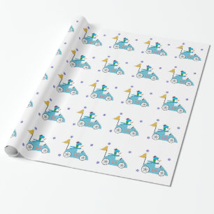 Papel De Presente Snowman De Condutor De Automóveis Raça