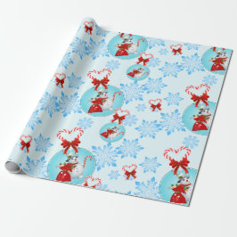 Papel De Presente Snowman de Natal e Gentil Flocos de Neve