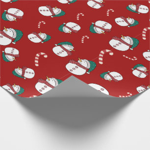 Papel De Presente Snowman e Candy Canes Natal