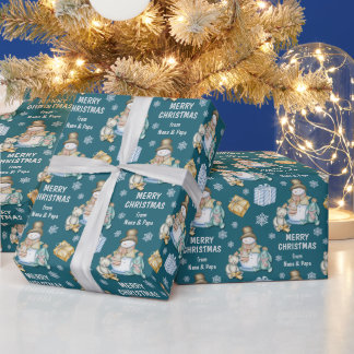 Papel De Presente Snowman e Friends Natal