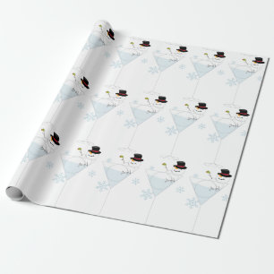 Papel De Presente Snowman Martini